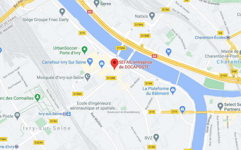 plan d'accès de SEFAS France