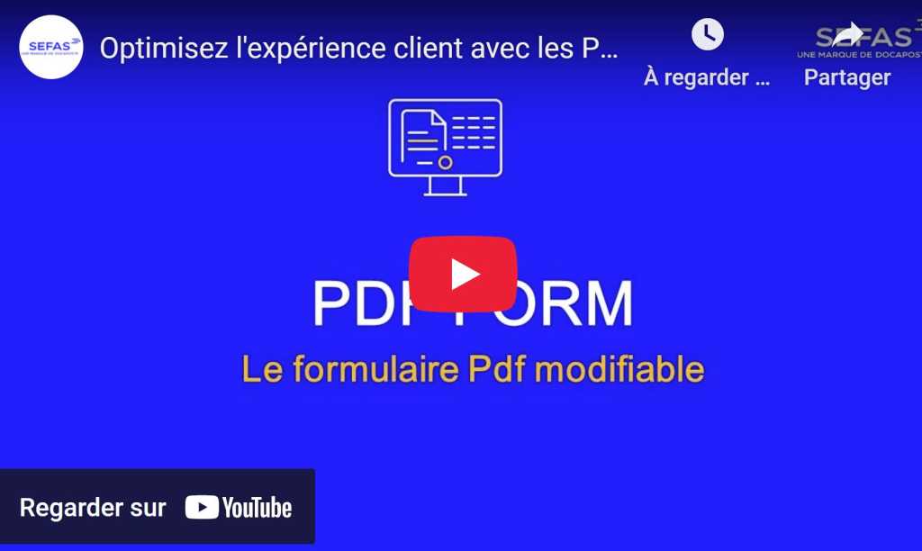 Lien vers la vidéo PDF Form