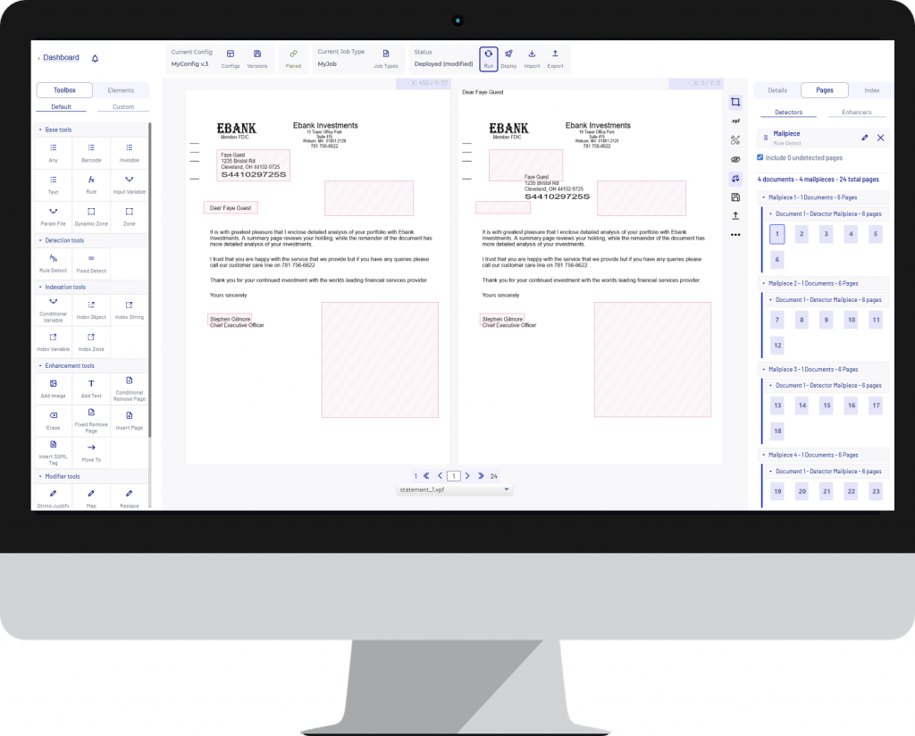 Présentation de l'interface de ROA : Rapid Onboarding Application